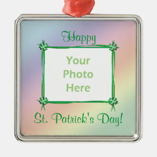St. Patricks Day Pastel Rainbow (bild ram) Julgransprydnad Metall
