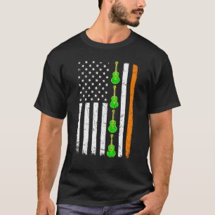 St patrick's day Patriotic Guitar Irish American T Shirt