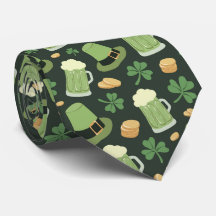 St Patricks Day Pattern Dark Green Cheers Shamrock