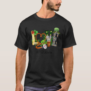 St patricks day Peds Nurse Shamrock Irish Kärlek S T Shirt
