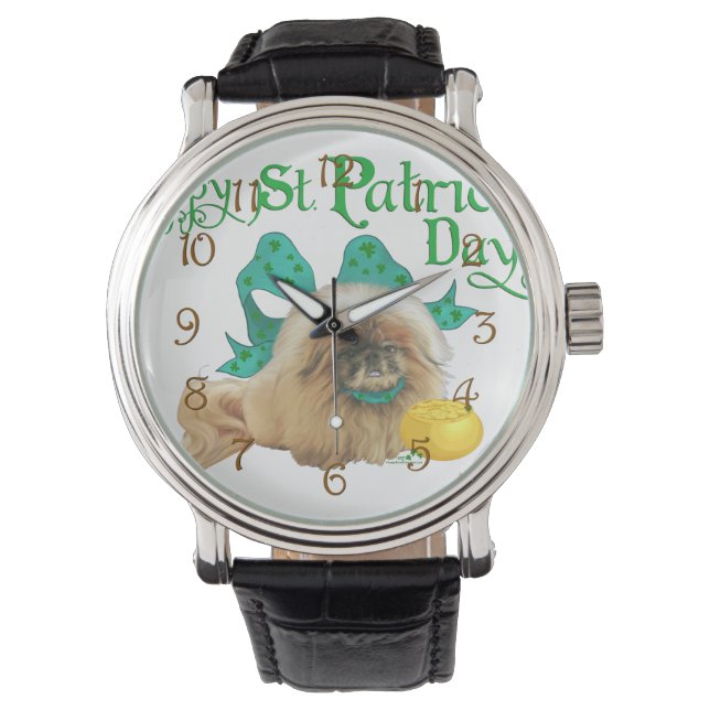 St Patricks Day Pekingese Armbandsur (Framsida)