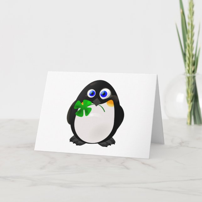 St. Patrick's Day Penguin Kort (Framsida)