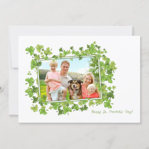 St. Patrick's Day Photo Card, Shamrock Ram Kort