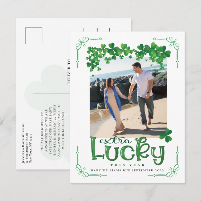 St patrick's day Photo Gravid Meddelande Vykort (Fram/baksida)