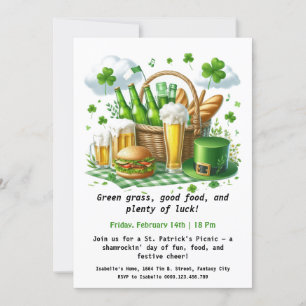 St. Patrick's Day Picknick Lycklig Kul Under det G Inbjudningar