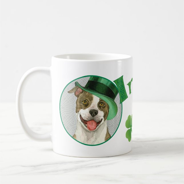 St. Patrick's Day Pit Bull Kaffemugg (Vänster)