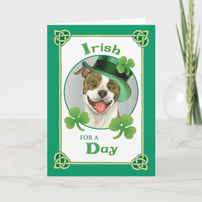 St. Patrick's Day Pit Bull Kort (Framsida)