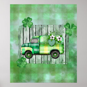 St. Patrick's Day Play Vintage Lastbil Poster