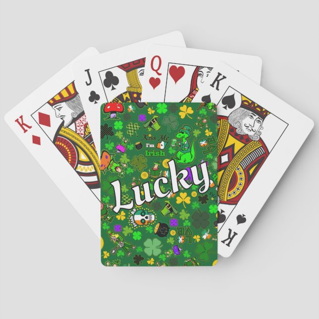 St. Patrick's Day Poker Game Bra Lucky Charms Casinokort (Baksidan)