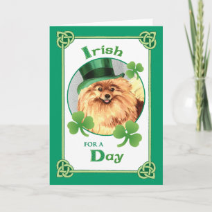 St. Patrick's Day Pommanian Kort