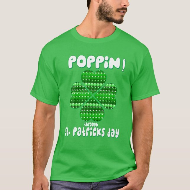 St. Patricks Day Pop it Fidget Leksak Lucky Shamro T Shirt (Framsida)