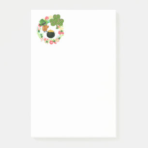 St. Patrick's Day Post it-lappar Teddybjörn Post-it Block