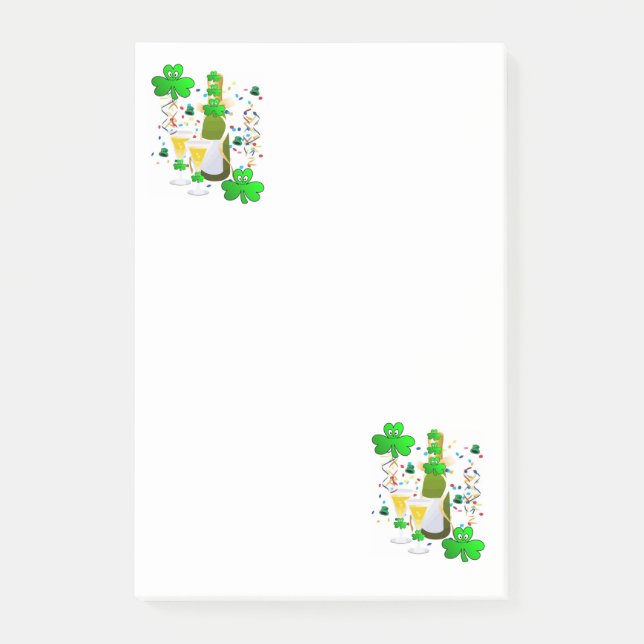 St. Patrick's Day Post noterar Shamrock Vin Post-it Block (Framsida)