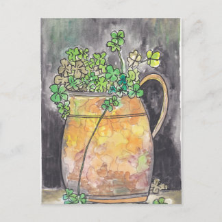 St. Patrick's Day Postcards with Shamrocks  Helg Vykort