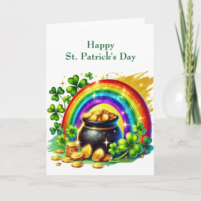 St patricks day Pot-illustration av Guld Helgkort (Framsida)