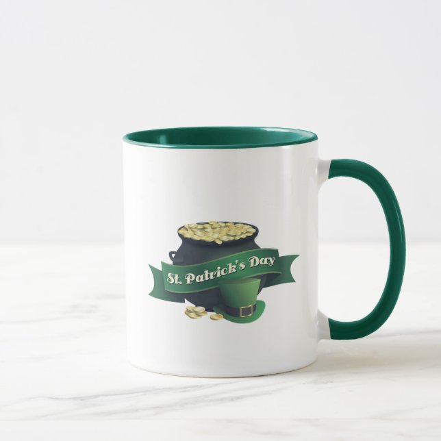 "St patrick's day Pot of Guld" Funny Irish Mugg (Höger)