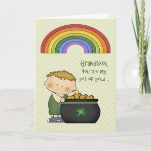 St. Patrick's Day, Pot of Guld, Grandson Kort