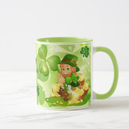 St. Patrick's Day Pot of Guld Leprechaun Coffee Mugg