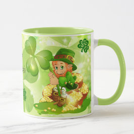 St. Patrick's Day Pot of Guld Leprechaun Coffee Mugg