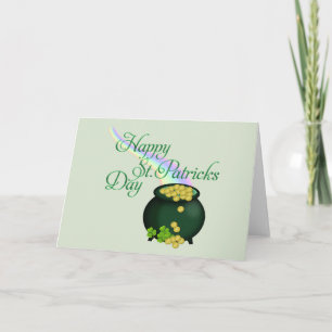 St. Patrick's Day pot of guld och regnbåge Kort