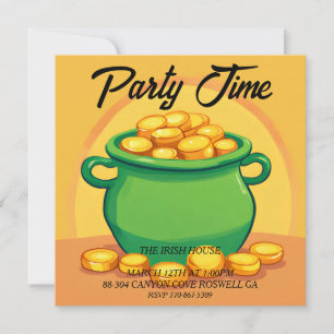 St. Patrick's Day Pot of Guld Party Investigation Inbjudningar