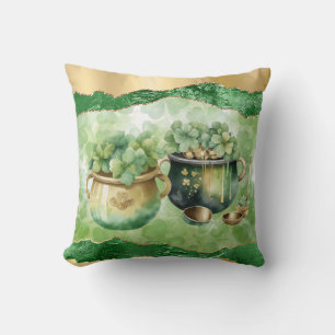 St. Patrick's Day Pots of Guld Irish Klöver Kudde