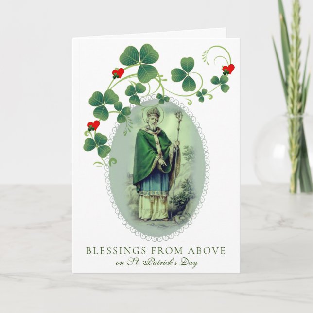 St. Patrick's Day Prayer Blessing Religiösa Card Kort (Framsida)