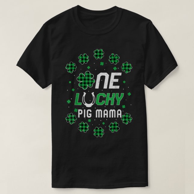 St patricks day PreK Kinder One Lucky Gris Mamma T Shirt (Design framsida)