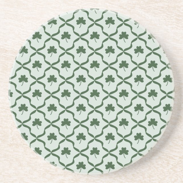 St. Patrick's Day Preppy Shamrock Clover Lattice  Underlägg (Framsidan)