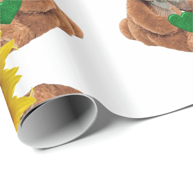 St. Patrick's Day Presentpapper Teddybjörn (Rullad Hörn)