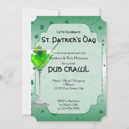 St. Patricks Day Pub Crawl Party-inbjudan Inbjudningar