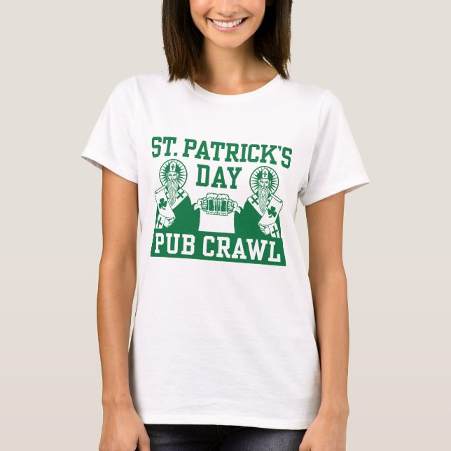 St. Patrick's Day Pub Crawl T Shirt (Framsida)
