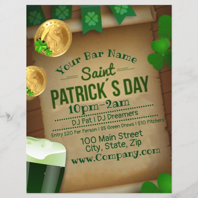St Patrick's Day Pub Event Party Flyer (Framsidan)