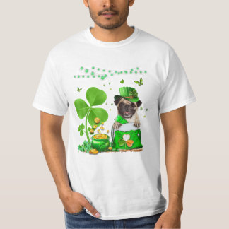 St patricks day Pug Älskare Irish T Shirt