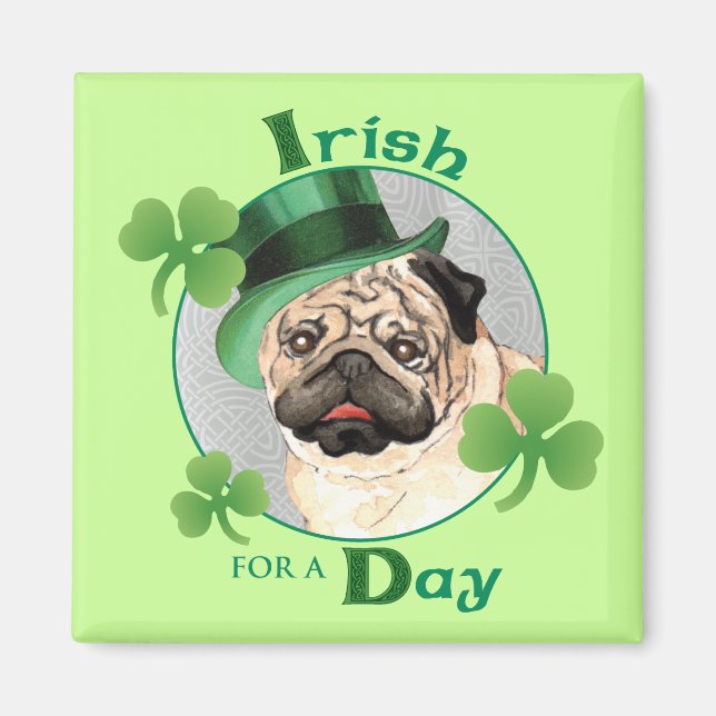 St. Patrick's Day Pug Magnet (Framsidan)