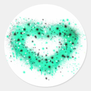 St. Patrick's day Putsfärg glittrande hjärta Runt Klistermärke