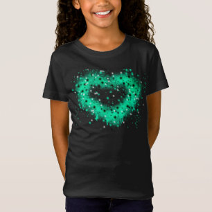 St. Patrick's day   Putsfärg glittrande hjärta T Shirt