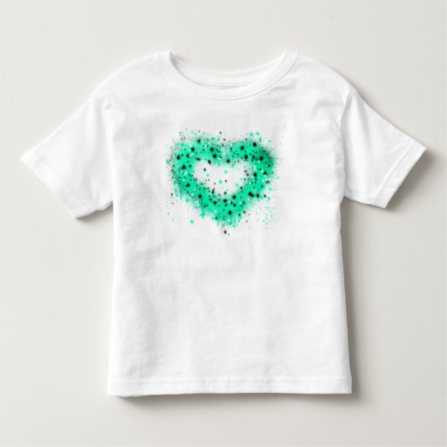 St. Patrick's day | Putsfärg glittrande hjärta T Shirt (Framsida)