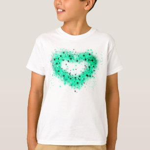 St. Patrick's day Putsfärg glittrande hjärta T Shirt