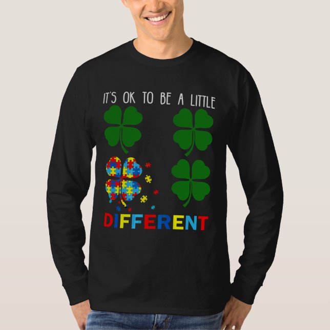 St patricks day Puzzle Shamrock Autism Awareness S T Shirt (Framsida)