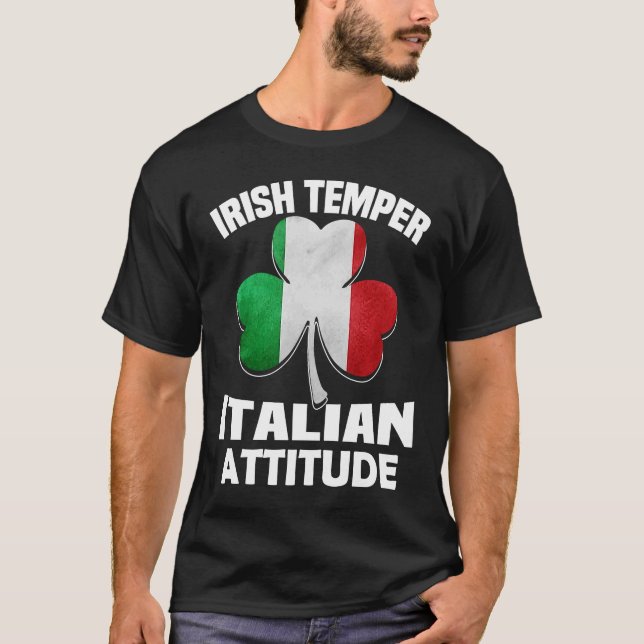 St patrick's day pyjamas Irish Temper Italy Atti T Shirt (Framsida)