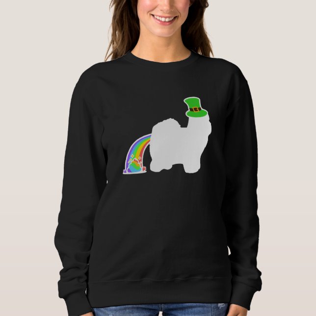 St Patrick's Day Rainbow Dog Coton de Tulear T Shirt (Framsida)