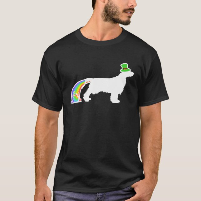 St. Patrick's Day Rainbow Dog Field Spaniel T Shirt (Framsida)