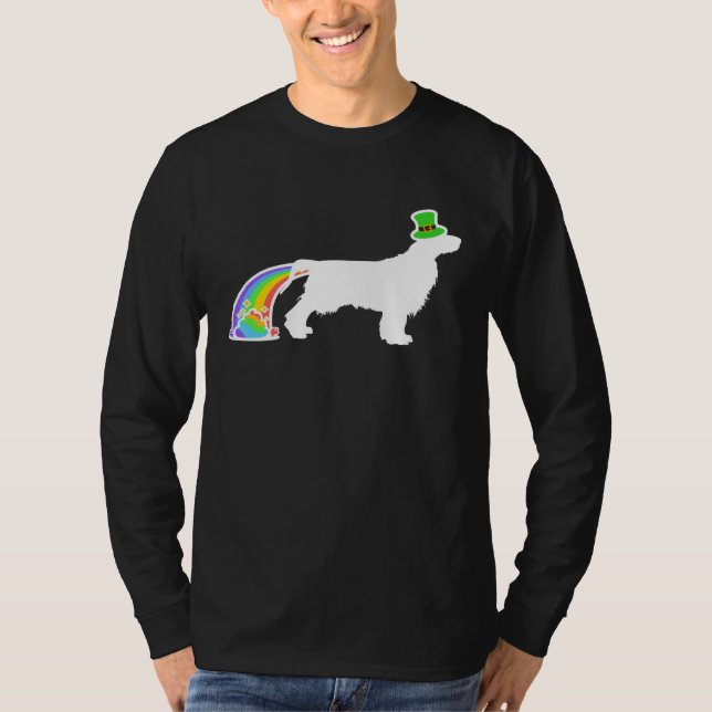 St. Patrick's Day Rainbow Dog Field Spaniel T Shirt (Framsida)