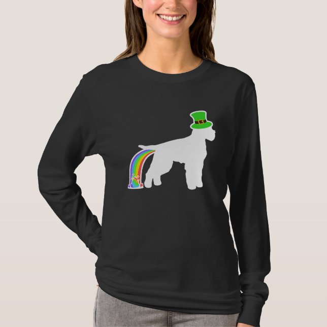 St Patrick's Day Rainbow Dog  Lagotto Romagnolo T Shirt (Framsida)
