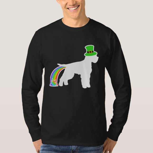 St Patrick's Day Rainbow Dog  Lagotto Romagnolo T Shirt (Framsida)