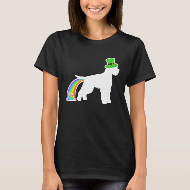 St Patrick's Day Rainbow Dog  Lagotto Romagnolo T Shirt (Framsida)