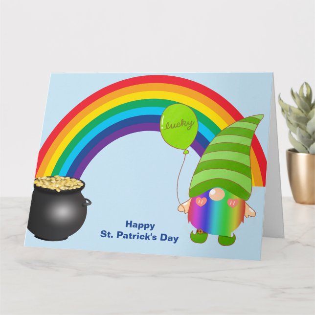St patricks day Rainbow Gnomies LGBT-Vänskap Kort (Liten växt)
