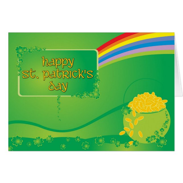 St patrick's day Rainbow Hälsningskort (Framsidan Horizontal)