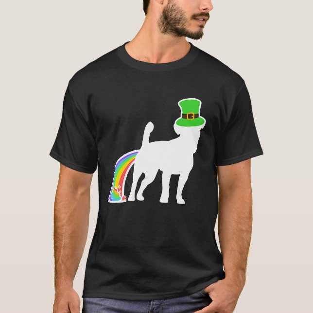 St patrick's day Rainbow Hund Jackshund T Shirt (Framsida)